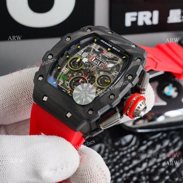 Best Richard Mille Replica Watches RM 11-03 Red Rubber Band Carbon Fiber Watch Automatic Best Richard Mille Replica Watches RM 11-03 Red Rubber Band Carbon Fiber Watch Automatic