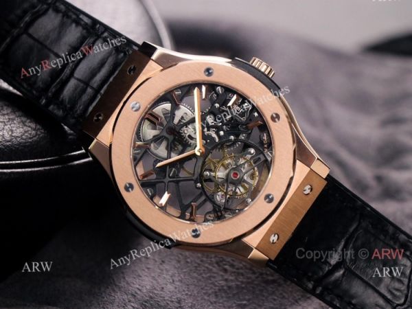 Best Hublot Classic Fusion Skeleton Tourbillon Rose Gold Replica Watch Hand-Winding Best Hublot Classic Fusion Skeleton Tourbillon Rose Gold Replica Watch Hand-Winding