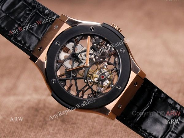 Rose Gold Hublot Classic Fusion Skeleton Tourbillon Black Bezel Watch Best Replica Rose Gold Hublot Classic Fusion Skeleton Tourbillon Black Bezel Watch Best Replica