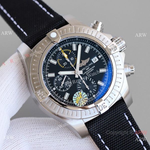 JH Factory Copy Breitling Avenger Chronograph 7750 Watch SS Black Dial 45mm JH Factory Copy Breitling Avenger Chronograph 7750 Watch SS Black Dial 45mm