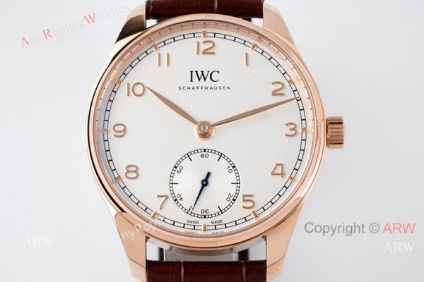 ZF Factory Iwc Portuguese 40 Rose Gold White Dial Brown Leather Strap Watch Replica ZF Factory Iwc Portuguese 40 Rose Gold White Dial Brown Leather Strap Watch Replica