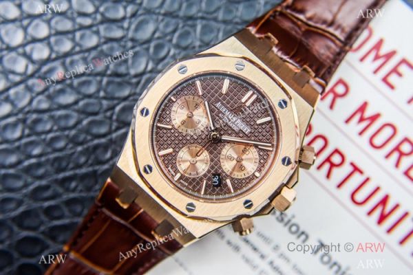 Grade 1A Copy Audemars Piguet Royal Oak Chronograph 7750 Watch Chocolate Dial Brown Leather Strap Grade 1A Copy Audemars Piguet Royal Oak Chronograph 7750 Watch Chocolate Dial Brown Leather Strap
