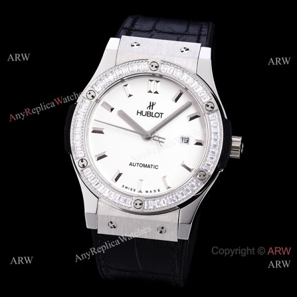 Copy Hublot Classic Fusion Diamond Bezel Green Dial Watch Citizen 8215 Movement Copy Hublot Classic Fusion Diamond Bezel Green Dial Watch Citizen 8215 Movement