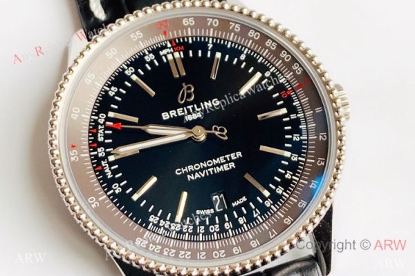 V7 Factory Swiss Replica Breitling Navitimer 1 Watch Black Dial Black Leather Strap V7 Factory Swiss Replica Breitling Navitimer 1 Watch Black Dial Black Leather Strap