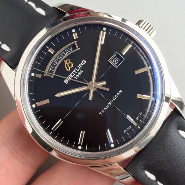 Swiss Grade Copy Breitling Transocean Day Date V7 Factory Watch Black Dial Swiss Grade Copy Breitling Transocean Day Date V7 Factory Watch Black Dial