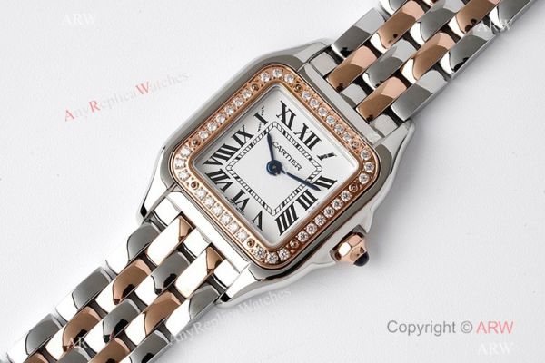 BV Factory Cartier Panthere De Two Tone Rose Gold Diamond Watch 22mm Swiss Quartz Movement BV Factory Cartier Panthere De Two Tone Rose Gold Diamond Watch 22mm Swiss Quartz Movement