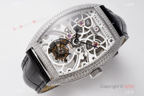1:1 Super Clone Franck Muller Thunderbolt Tourbillon Iced Out Stainless Steel Watch 72 hour power reserve 1:1 Super Clone Franck Muller Thunderbolt Tourbillon Iced Out Stainless Steel Watch 72 hour power reserve