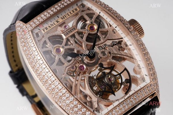 1:1 Super Clone Franck Muller Thunderbolt Tourbillon Iced Out Rose Gold Watch 72 hour power reserve 1:1 Super Clone Franck Muller Thunderbolt Tourbillon Iced Out Rose Gold Watch 72 hour power reserve