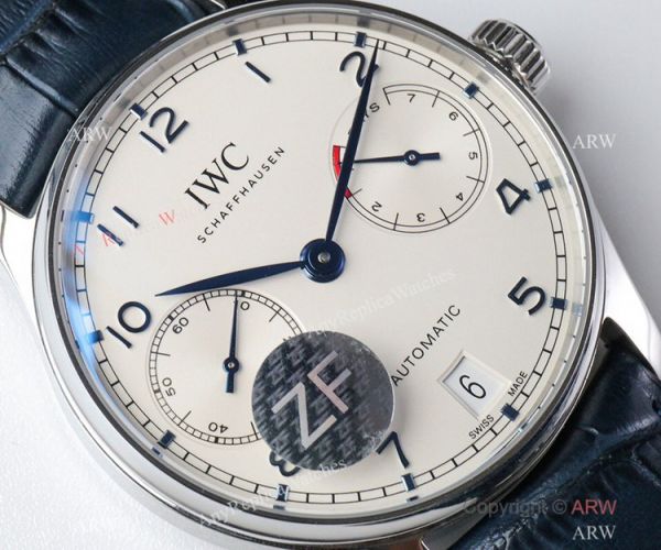 Super Clone IWC Portugieser 7 Days ZF Factory IW500107 Blue Leather Strap 1:1 Copy Watch Super Clone IWC Portugieser 7 Days ZF Factory IW500107 Blue Leather Strap 1:1 Copy Watch