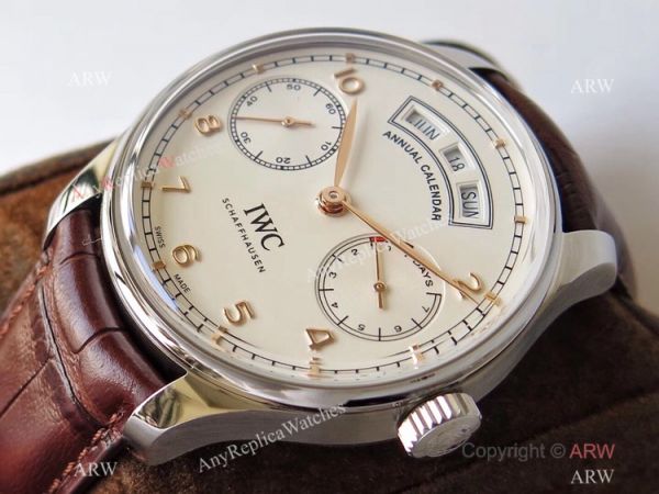 Swiss Grade 1 IWC Portuguese Annual Calendar ZF Swiss 52850 Rose Gold Arabic Marker 44mm Swiss Grade 1 IWC Portuguese Annual Calendar ZF Swiss 52850 Rose Gold Arabic Marker 44mm
