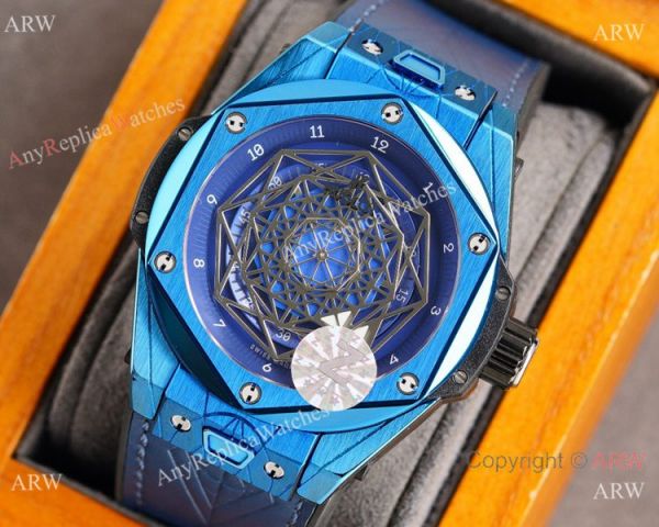 Z Factory Swiss Copy Hublot Sang Bleu 45mm Watch Blue Case Citizen Automatic Z Factory Swiss Copy Hublot Sang Bleu 45mm Watch Blue Case Citizen Automatic