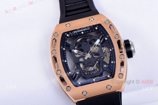 JB Factory Richard Mille RM 52-01 Skull Tourbillon Watch Rose Gold High Copy JB Factory Richard Mille RM 52-01 Skull Tourbillon Watch Rose Gold High Copy