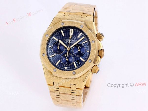 New Audemars Piguet Royal Oak Frosted Gold 41mm Green Dial Chronograph Watch Replica New Audemars Piguet Royal Oak Frosted Gold 41mm Green Dial Chronograph Watch Replica
