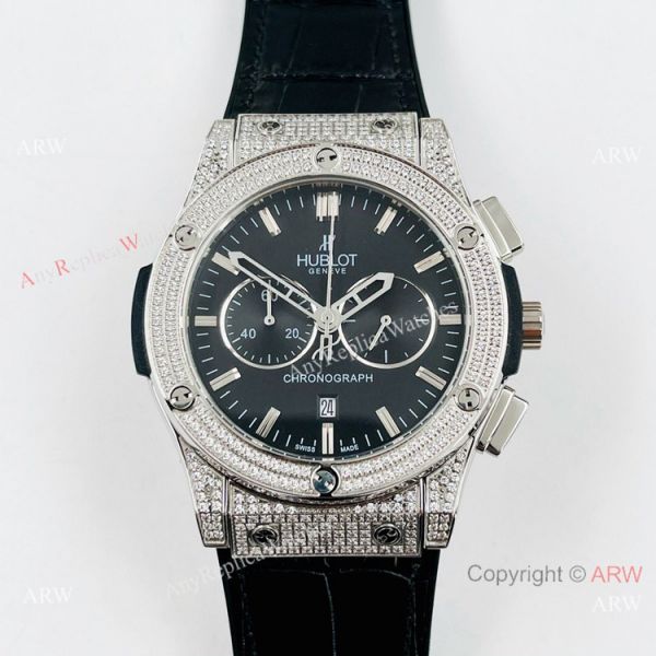 Iced Out Hublot Classic Fusion Chronograph Copy Watches Iced Out Hublot Classic Fusion Chronograph Copy Watches