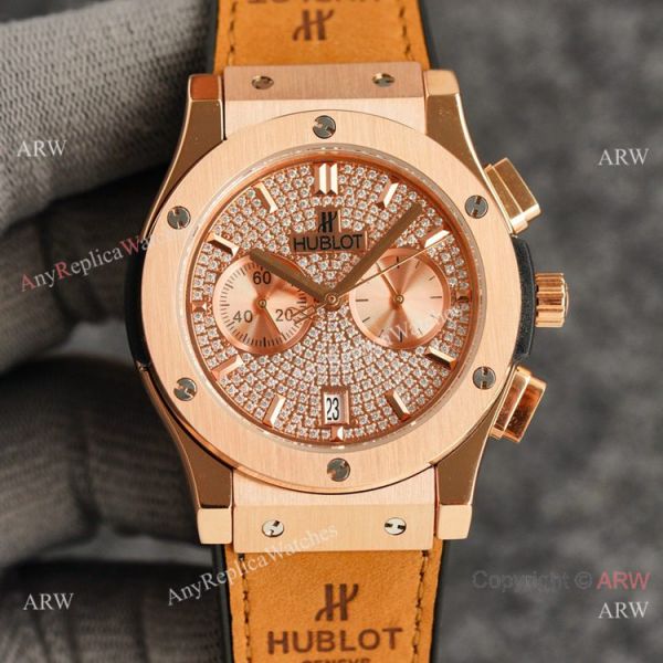 Knockoff Hublot Classic Fusion Diamond Face Rose Gold Watch 43mm Knockoff Hublot Classic Fusion Diamond Face Rose Gold Watch 43mm