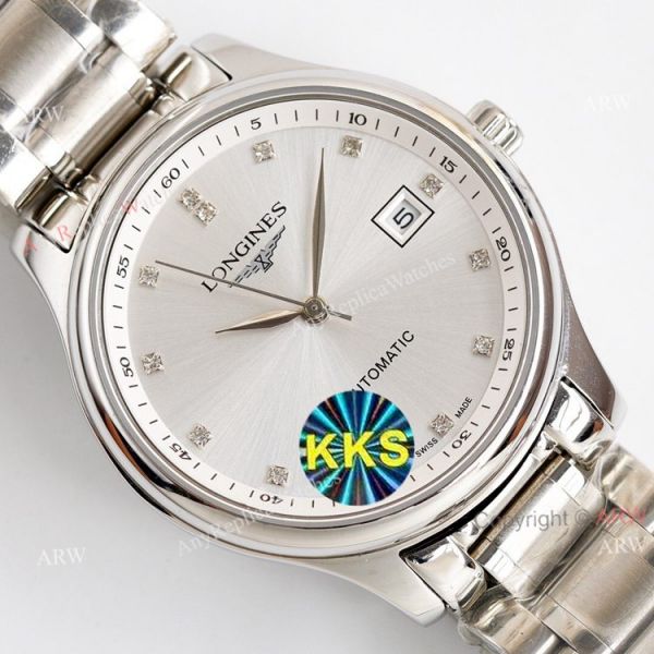 Swiss Grade Longines Master Collection Stainless Steel White Face Automatic Watch Replica For Men Swiss Grade Longines Master Collection Stainless Steel White Face Automatic Watch Replica For Men