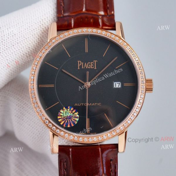 Swiss Grade Piaget Altiplano Black Face Brown Leather Strap Asia Swiss ETA2824 Clone Watch Swiss Grade Piaget Altiplano Black Face Brown Leather Strap Asia Swiss ETA2824 Clone Watch