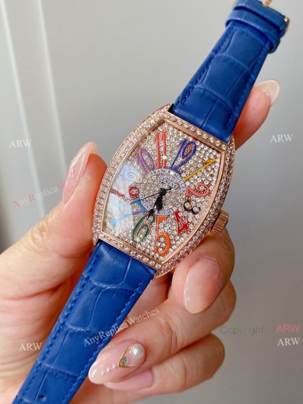 High Quality Replica Franck Muller Cintr?E Curvex Diamond Watch White Leather Strap High Quality Replica Franck Muller Cintr?E Curvex Diamond Watch White Leather Strap