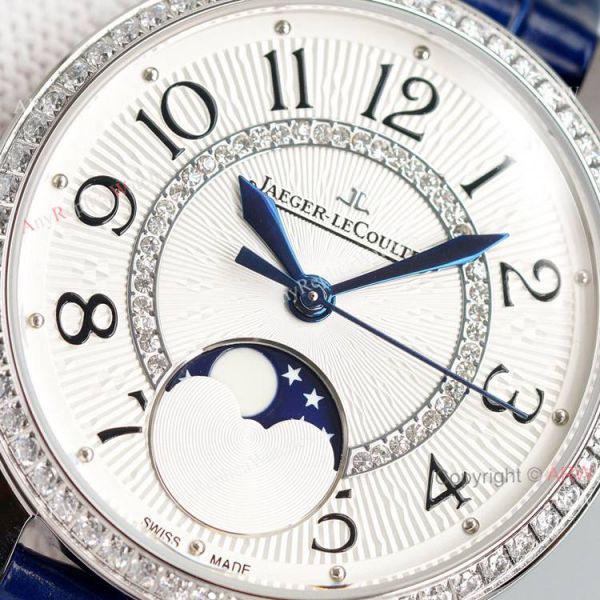 Best Copy White Face Jaeger Lecoultre Rendez-Vous Ladies Watch With Diamonds Blue Leather Strap Best Copy White Face Jaeger Lecoultre Rendez-Vous Ladies Watch With Diamonds Blue Leather Strap