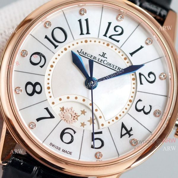 Swiss Replica Jaeger Lecoultre rendez-Vous Classic Night Day Ladies Watch Black Leather Strap Swiss Replica Jaeger Lecoultre rendez-Vous Classic Night Day Ladies Watch Black Leather Strap