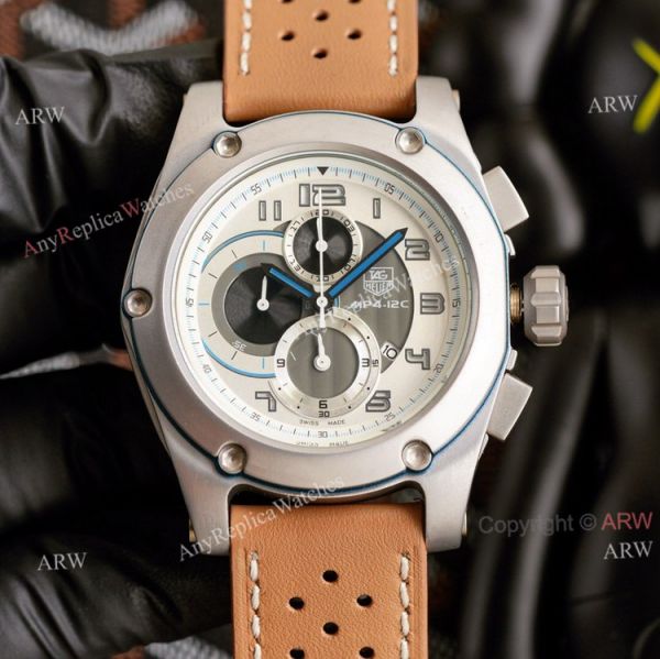 New Tag Heuer Carrera MP4-12C Chronograph Watch Black Dial Brown Leather Strap New Tag Heuer Carrera MP4-12C Chronograph Watch Black Dial Brown Leather Strap