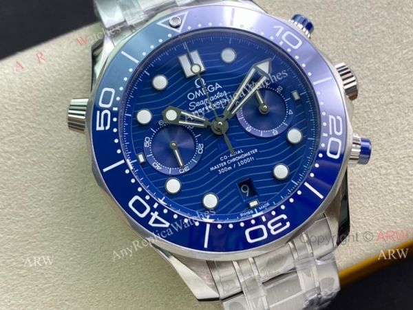 New OM Factory Copy Omega Seamaster 300 Diver Blue Waves Face With Ss Bracelet 44mm New OM Factory Copy Omega Seamaster 300 Diver Blue Waves Face With Ss Bracelet 44mm
