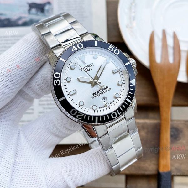 New Tissot Seastar 1853 Blue Face SS Replica Watch For Men 45mm New Tissot Seastar 1853 Blue Face SS Replica Watch For Men 45mm