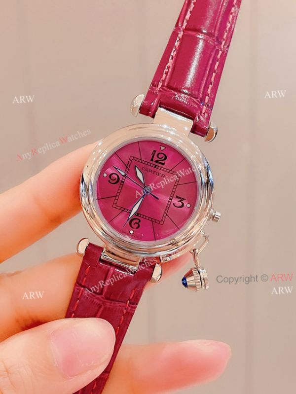 Knockoff Ladies Cartier Pasha Watch Fuchsia Dial Fuchsia Leather Strap Knockoff Ladies Cartier Pasha Watch Fuchsia Dial Fuchsia Leather Strap