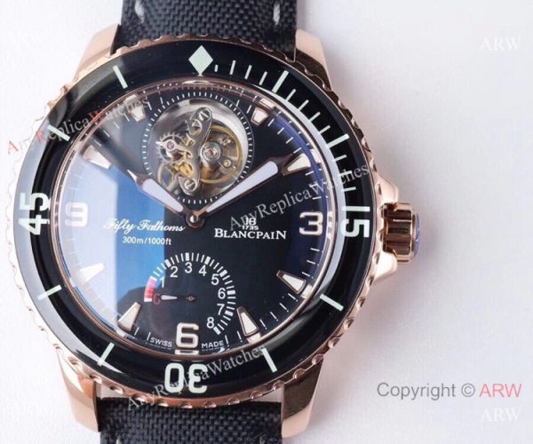 JB Factory 1:1 Blancpain Real Tourbillon Fifty Fathoms 45mm Watch Rose Gold Case JB Factory 1:1 Blancpain Real Tourbillon Fifty Fathoms 45mm Watch Rose Gold Case