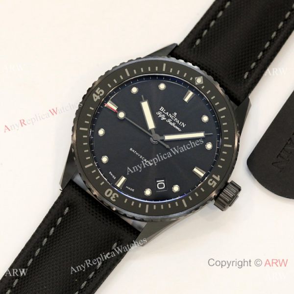 Swiss Grade Replica Blancpain Fifty Fathoms Bathyscaphe GF Factory Cal.1315 Watch All Black Swiss Grade Replica Blancpain Fifty Fathoms Bathyscaphe GF Factory Cal.1315 Watch All Black