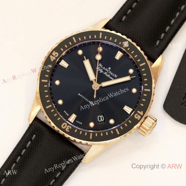 Swiss Grade Replica Blancpain Fifty Fathoms Bathyscaphe GF Factory Cal.1315 Rose Gold Watch Swiss Grade Replica Blancpain Fifty Fathoms Bathyscaphe GF Factory Cal.1315 Rose Gold Watch