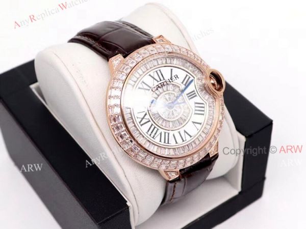 Best Replica 42mm Cartier Ballon Bleu Rose Gold Watch With Diamonds Best Replica 42mm Cartier Ballon Bleu Rose Gold Watch With Diamonds