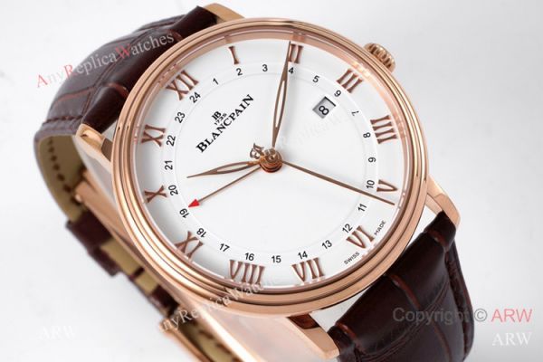 New Swiss Grade Blancpain Villeret Gmt Date 6662-1127-55 Rose Gold Watch 40mm New Swiss Grade Blancpain Villeret Gmt Date 6662-1127-55 Rose Gold Watch 40mm
