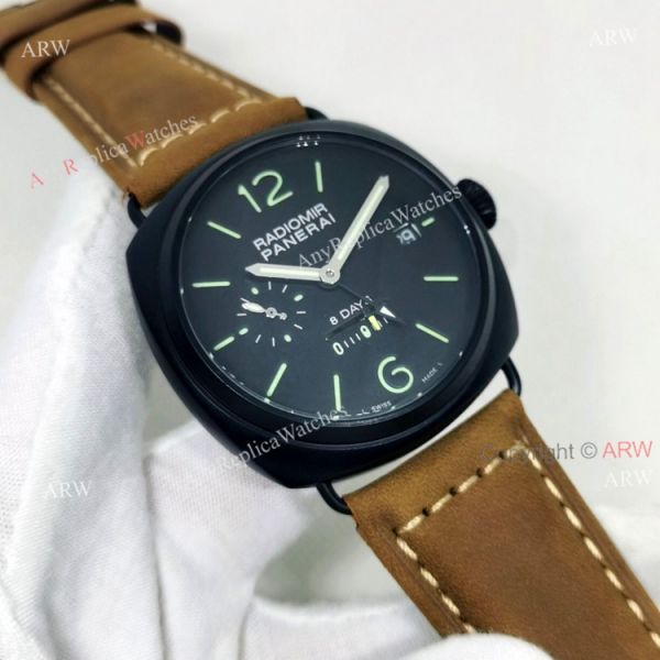 Panerai Radiomir PAM00384 8 Days Black Face Replica Watch 45mm Panerai Radiomir PAM00384 8 Days Black Face Replica Watch 45mm
