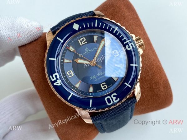 Best Copy Blancpain Fifty Fathoms Rose Gold Watch Citizen 8215 Movement Best Copy Blancpain Fifty Fathoms Rose Gold Watch Citizen 8215 Movement