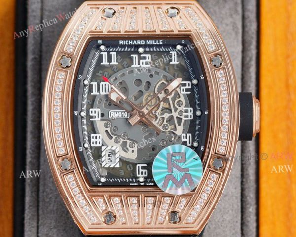 (RM Factory) High Quality Replica Richard Mille RM010 Rose Gold Diamond Watch (RM Factory) High Quality Replica Richard Mille RM010 Rose Gold Diamond Watch