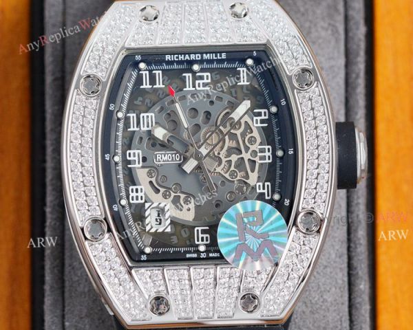 (RM Factory) Best Copy Richard Mille RM010 Diamond Watch With Skeleton Dial (RM Factory) Best Copy Richard Mille RM010 Diamond Watch With Skeleton Dial