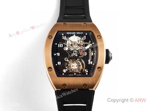 Super Clone Richard Mille RM001 Real Tourbillon Rose Gold Watch JB Factory Super Clone Richard Mille RM001 Real Tourbillon Rose Gold Watch JB Factory