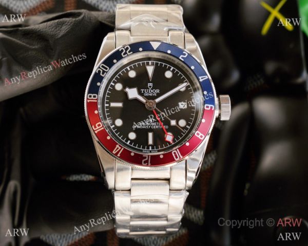 Copy Tudor Black Bay GMT Pepsi Bezel Black Leather Strap Watch Copy Tudor Black Bay GMT Pepsi Bezel Black Leather Strap Watch