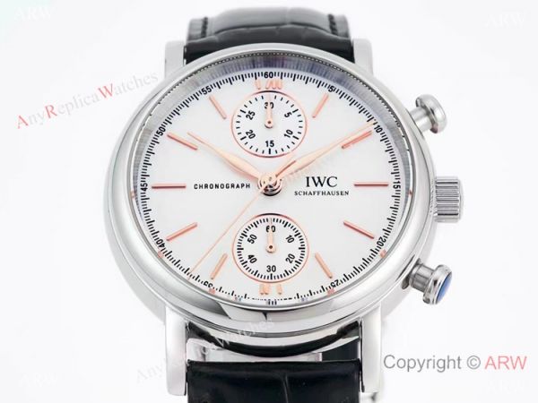 Swiss Replica IWC Portofino 7750 Chronograph 39mm Watch Rose Gold Markers Swiss Replica IWC Portofino 7750 Chronograph 39mm Watch Rose Gold Markers