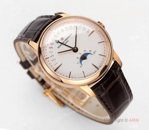2021 New! Swiss Vacheron Constantin Patrimony Moon Phase and Retrograde Date Watch Rose GoldWhite 2021 New! Swiss Vacheron Constantin Patrimony Moon Phase and Retrograde Date Watch Rose GoldWhite