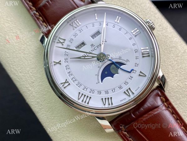 TW Factory Blancpain Villeret Cal.6654 White Face Watch with Moon phase TW Factory Blancpain Villeret Cal.6654 White Face Watch with Moon phase