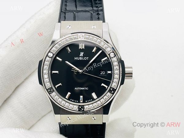 HB Factory V3 Hublot Classic Fusion Swiss Hub1213 Watch Iced Out Black Dial Super Clone HB Factory V3 Hublot Classic Fusion Swiss Hub1213 Watch Iced Out Black Dial Super Clone
