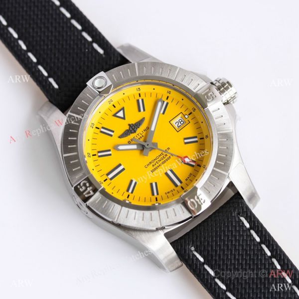 (GF) Swiss Breitling Avenger Automatic 45 Seawolf Asia2824 Watch Yellow Dial Leather Strap (GF) Swiss Breitling Avenger Automatic 45 Seawolf Asia2824 Watch Yellow Dial Leather Strap