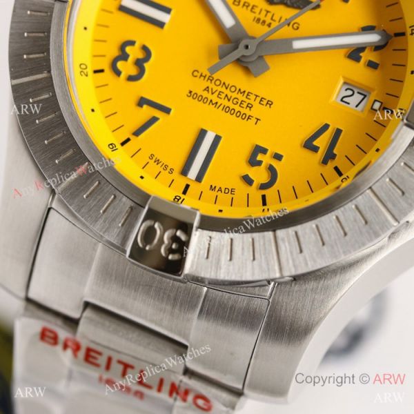 (GF) Swiss Breitling Avenger Automatic 45 Seawolf Men Watch Yellow Dial Asia2824 Movement (GF) Swiss Breitling Avenger Automatic 45 Seawolf Men Watch Yellow Dial Asia2824 Movement
