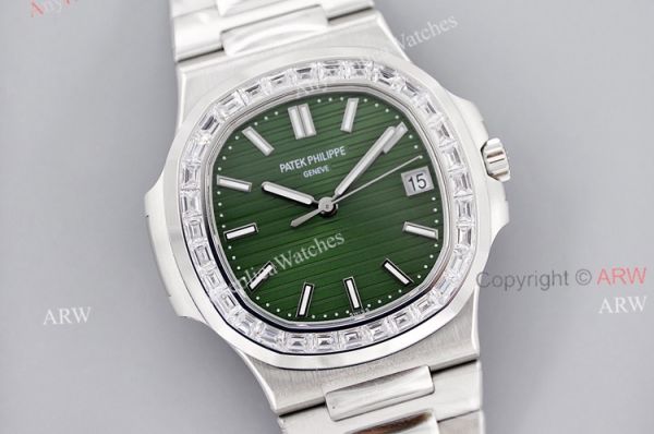 3k Factory Patek Philippe Nautilus 5711 Green Face Diamond Bezel Super Clone Watch 40mm 3k Factory Patek Philippe Nautilus 5711 Green Face Diamond Bezel Super Clone Watch 40mm