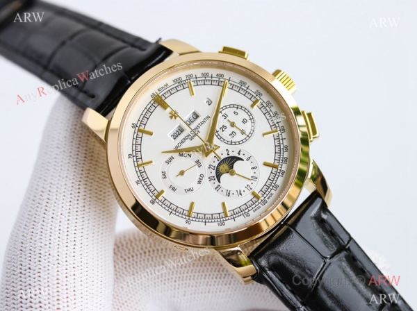 TW Factory Copy Vacheron Constantin Traditionnelle Perpetual Calendar Watch Gold Chronograph Dial TW Factory Copy Vacheron Constantin Traditionnelle Perpetual Calendar Watch Gold Chronograph Dial