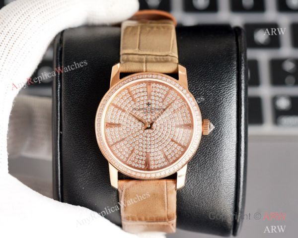 NEW! Swiss Grade Vacheron Constantin Traditionnelle Ultra-Thin Iced Out Rose Gold Watch NEW! Swiss Grade Vacheron Constantin Traditionnelle Ultra-Thin Iced Out Rose Gold Watch