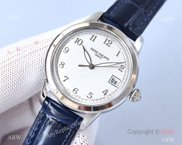 Swiss 9015 Patek Philippe Calatrava Replica Watch Blue Leather Strap Swiss 9015 Patek Philippe Calatrava Replica Watch Blue Leather Strap