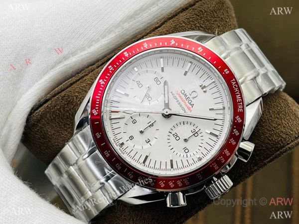 2021 New! Swiss Omega Speedmaster 7750 Watch Red Bezel Stainless Steel 2021 New! Swiss Omega Speedmaster 7750 Watch Red Bezel Stainless Steel